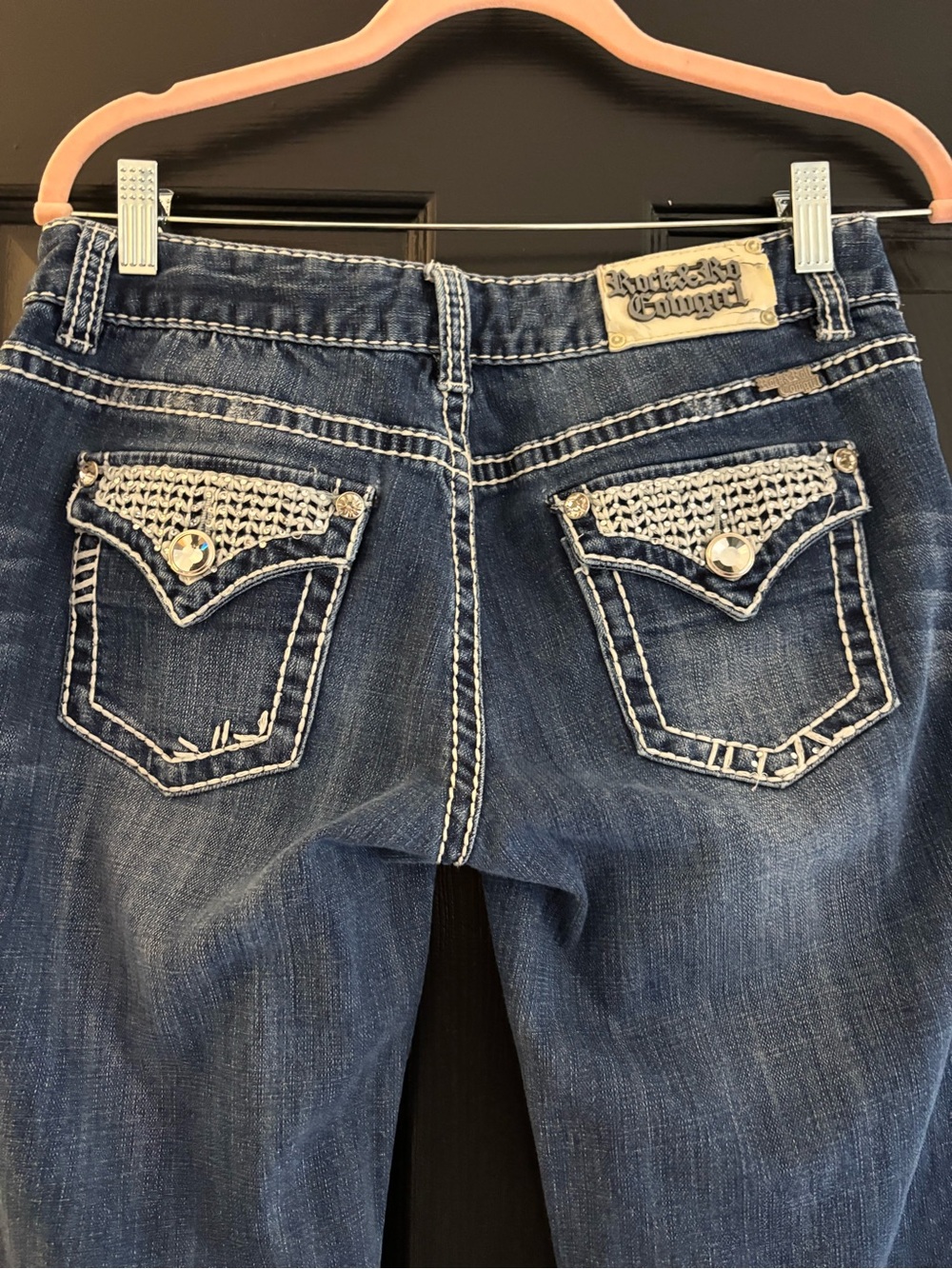 Rock & Candy Women's Blue Embroidered Back Pocket Jeans